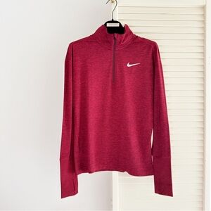 NEW♥️ NIKE ELEMENT DARK RED BURGUNDY QUARTER ZIP TOP XS RELAX FIT RUN GOLF MOCK